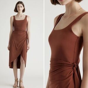 Quince Tencel Jersey Side Tie Wrap Dress Size Large